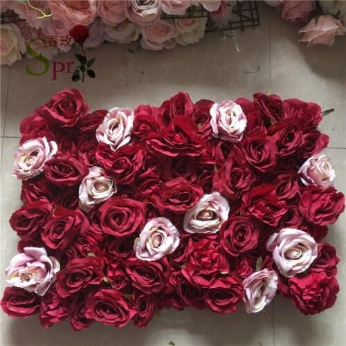SPR Custom 3D Flowerwall Wedding Artificial Silk Rose Flower Wall Panel Backdrop Artificial Flowers Decorative Flowers For