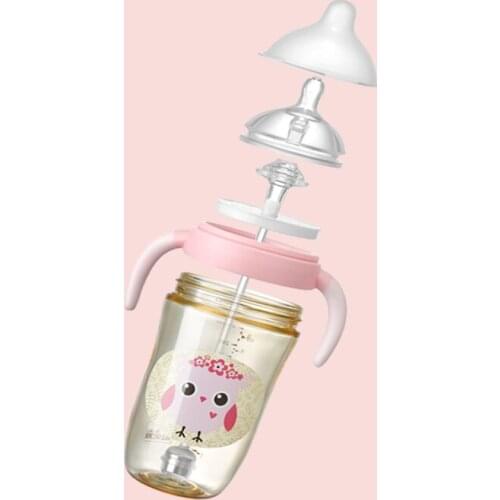 VALUEDER Hot Sale baby bottle 2019 New Arrival Unique Design PPSU Straw Feeding Bottle with Handle
