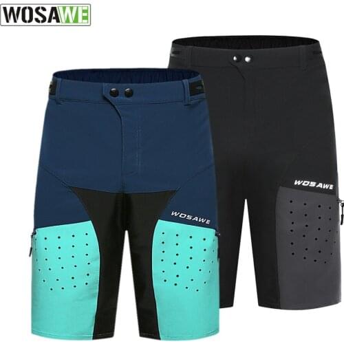 WOSAWE Men Cycling Shorts MTB Downhill Trousers Ountain Bike Bicycle Shorts Mountain Biking Loose Fit Running Shorts