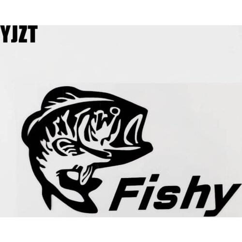 YJZT 16CM×9.8CM For Animal Fishy Vinyl Motorcycle High-quality Car Sticker Decal Black/Silver 8C-0455