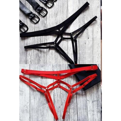 Womens Panties Sexy Lace High Elastic Lingerie1pc Bandage Knickers Hollow Erotic Underwear Black Red Sensual Lingerie Woman