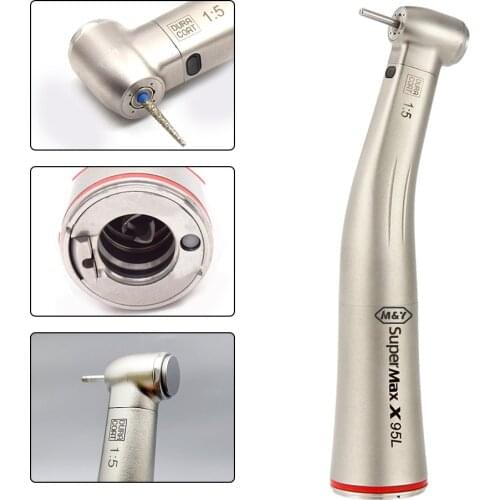 Dental 1:5 ti max95 95L Increasing Red Ring Contra Angle Low Speed Push button Handpiece With Optic Fiber teeth whitening pen