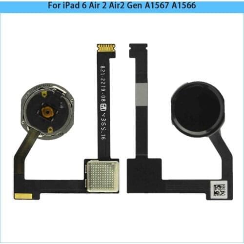 10PCS For iPad 6 Air 2 Air2 Gen A1567 A1566 Home Button On Off Button Assembly For iPad 6 Menu Key Flex Cable Home Button Ribbon