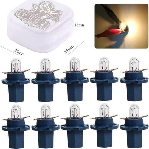 10Pcs T5 12V 1.2W 3000K Car Instrument Light Bulbs Dashboard Lamps Interior Auot Car Accessory Signal Lamp