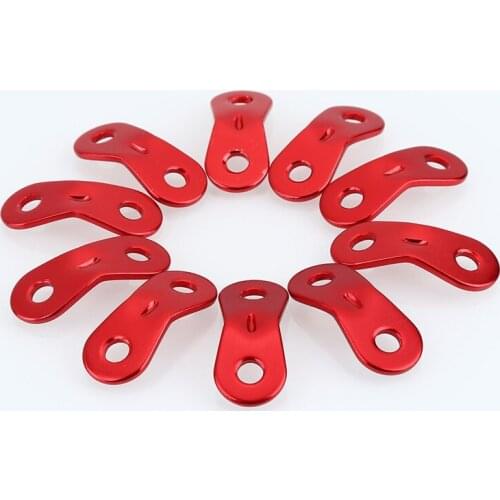 10Pc/Pack Aluminum Alloy Outdoor Camping Hiking Wind Rope Buckle Two Holes Tent Hook Umbrella Rope Buckle Tent Tools Accessories