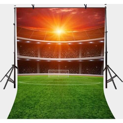 150x220cm Football Field Backdrop Sunshine Bustling Football Field Photography Background for Camera Photo Props
