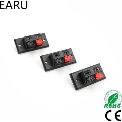 2017 Hot 5 Pcs 2 Positions Connector Terminal Push in Jack Spring Load Audio Speaker Terminals Plug Socket LED Aging Tester
