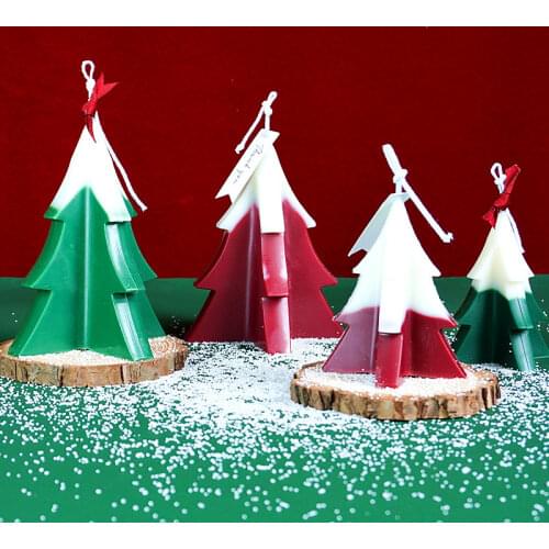3D Christmas Tree Candle Mould DIY Handmade Aromatherapy Candle Making Mold Large Christmas Tree Plastic Mold Acrylic Mold