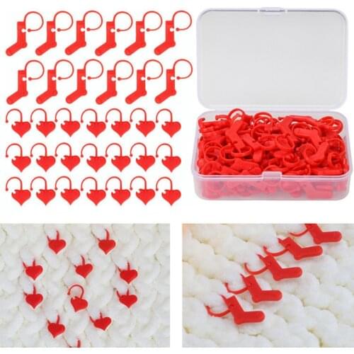 40pcs 50pcs Love heart safty locking weaving needle sewing signature half shape pins crochet accessories brand buckle