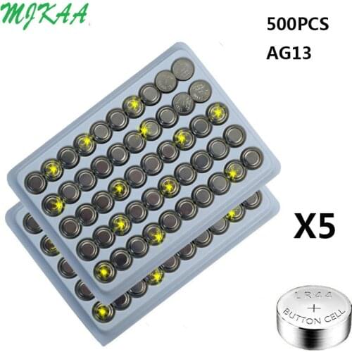 500PCS AG13 LR44 357A S76E G13 LR1154 Button Coin Cell Battery Batteries 1.55V Alkaline 22
