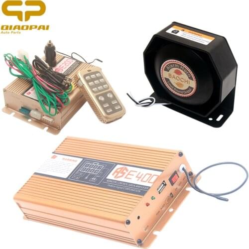 Auto Vehicle Horn Emergency Speaker Car Alarm Siren Fire Tone Megaphone MIC System Police Siren Sound Electron Horn 200W 400W
