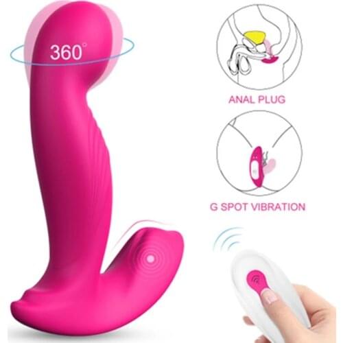 Wireless Remote Control Female Wearable Strong Shock Massage Stick Anal Plug G Spot Big Dildo Vibrators Sex Toys for Woman