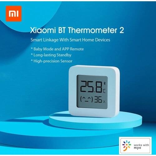 XIAOMI Mijia Bluetooth Thermometer 2 Wireless Smart Electric Digital Hygrometer Thermometer Work with Mijia APP