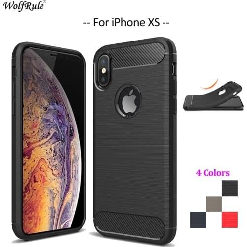 Carbon Fiber Phone Case For iPhone XS Case Soft TPU Back Cover For Apple iPhone XS Rugged Protective Phone Bumper Funda 5.8