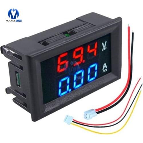 Mini Digital DC 100V 10A Voltmeter Ammeter Blue Red Led Dual Display Voltmeter Ammeter Voltage Current Meter Tester