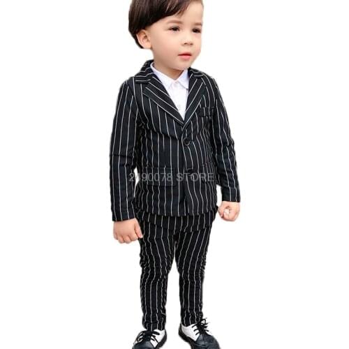 Flower Boys Summer Formal Jacket Pants 2Pcs Clothing Set Kids Wedding Tuxedo Suit Children Dance Party Performance Dress Costume