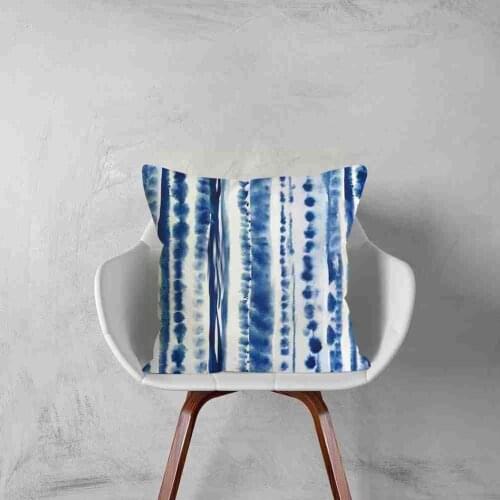 Blue pattern Decorative Cushion Cover Floral Pillow Home For Sofa Throw Decoration For Hotel Modern Cover Pillow Home Pillo Q7L8