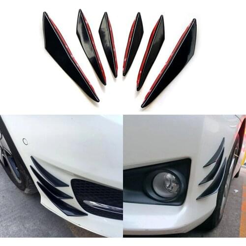 Car Front Bumper Lip Decoration Diffuser Splitter Fins for Ford Focus MK2 MK3 Ecosport Fiesta Fusion Ranger Explorer ST Mustang