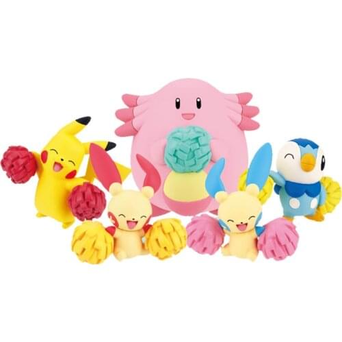 TAKARA TOMY Pokemom Cartoons Anime Figures Pikachu Chansey Piplup Plusle Minun Action Figure Collection Model Toys Kids Gifts