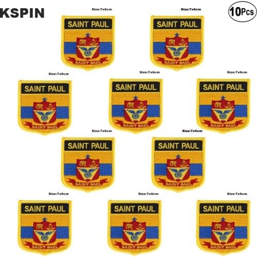 Saint Paul Flag Embroidery Patches Iron on Saw on Transfer patches Sewing Applications for Clothes in Home&Garden