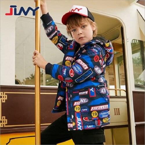 JLNY High Quality Childrens Parka Boys Coat 2020 Winter Fashion Warm Hooded Cotton Coat For Boys Autumn Kids Boys Clothes 4-7Y