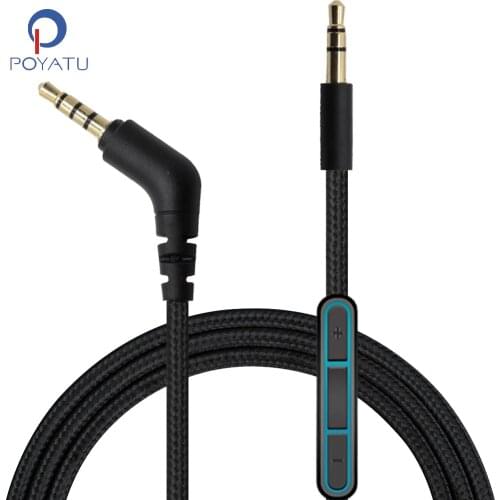 POYATU Cable For Skullcandy Hesh 2.0 Crusher Grind Aviator Cassette Navigator Mix Master Headphone Cable With Mic Remote Control
