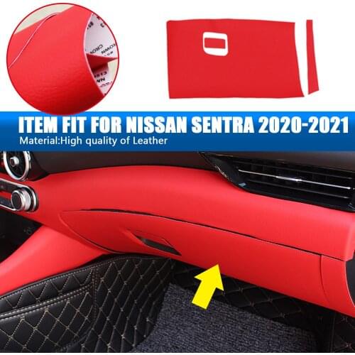 Leather Car Front Passenger Side Glove Box Anti-kicking Mat for Nissan Sentra 2020-2021