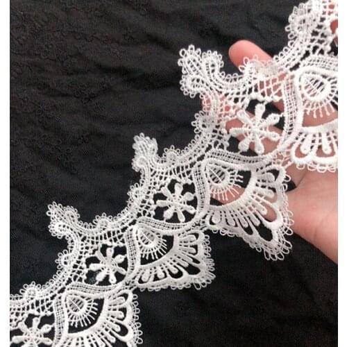 1 Meter 11cm Ivory Beautiful Lace Fabric DIY Material Handmade Craft Lace Trim Appliques Textile Curtain Garment Accessories