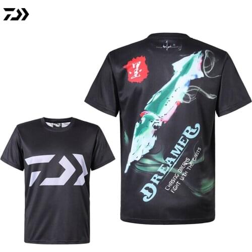 Daiwa Clothes for Fishing Summer Tshirt Breathable Anti-sweat Sport Quick Dry T-shirt Anti-uv Men Outdoor Cycling Fishing Tshirt