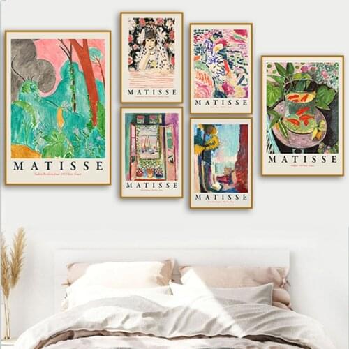 Matisse Abstraction Flower Lady Goldfish Wall Art Canvas Painting Nordic Posters And Prints Wall Pictures For Living Room Decor