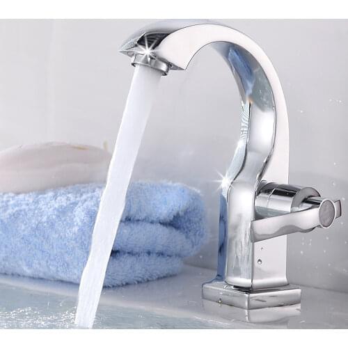 Metal Water Saving Basin Faucet Single Handle Quick Opening Ceramic Cartridge Water Tap Single Cold Kitchen Bathroom Accessories