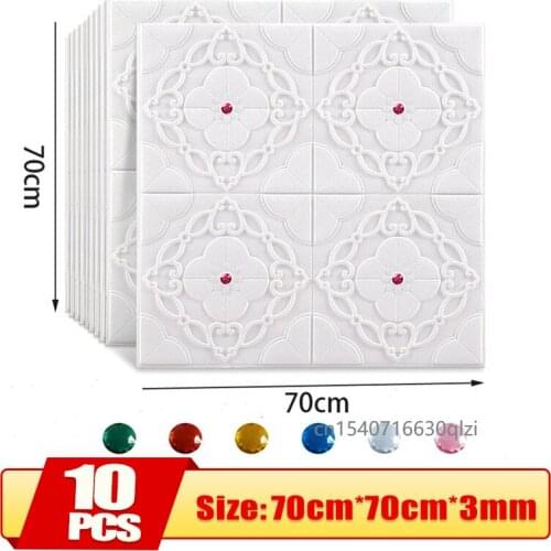 3D Foam Wall Stickers 10Pcs Ceiling Wall Decoration Home Renovation Peel and Stick Wallpapers Sitting Room Bedroom Background