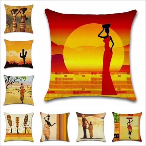 African Pattern Abstract Painting Africa Cushion Cover Decoration house Home sofa chair seat Exotic gift for friend pillowcase