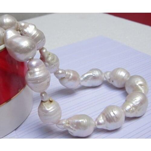 Huge 18"16-23MM south sea genuine white baroque nuclear loose pearl