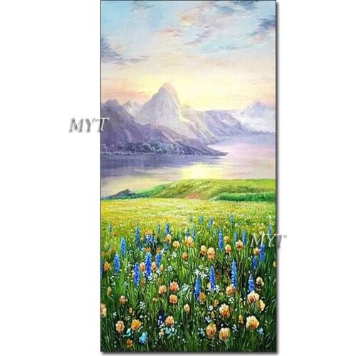 Palette Knife Outdoor Landscape Canvas Paintings Hand-painted Texture Flower Oil Painting Wall Decorative Canvas Art For Villa