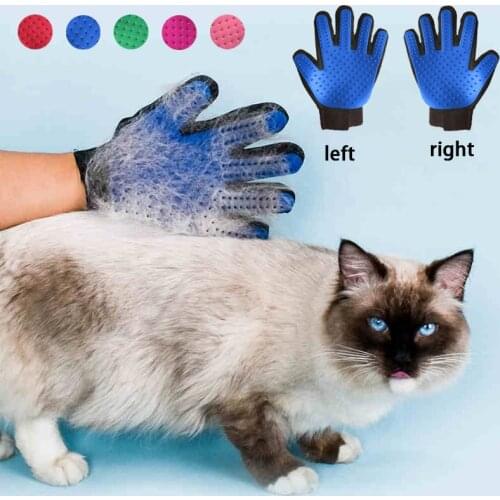 Cat Grooming Glove Comb For Dogs Hair Remover Pet Products Brush Rubber Goods Care Carding Mittens Silicone Animal Wool Massage