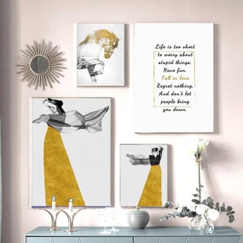 Pink Unicorn Poster Cartoon Girl Swan Dog Wall Art Poster Nursery Canvas Print Painting Nordic Picture Kids Baby Room Bedroom