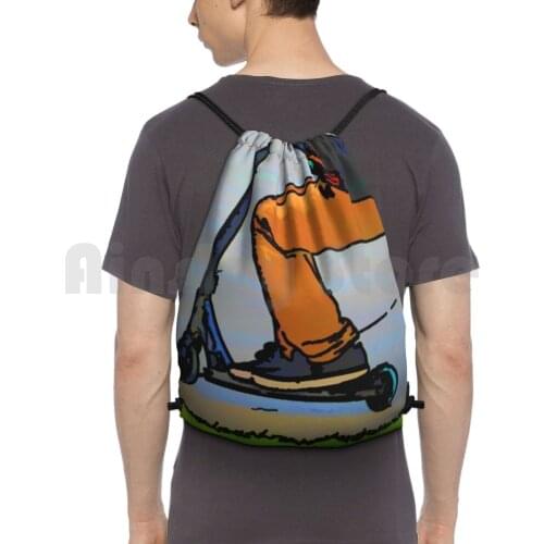 Scooter Cruiser-Stunt Scooter Trick Backpack Drawstring Bag Riding Climbing Gym Bag Stunt Scooter Scooter Outdoor Sports