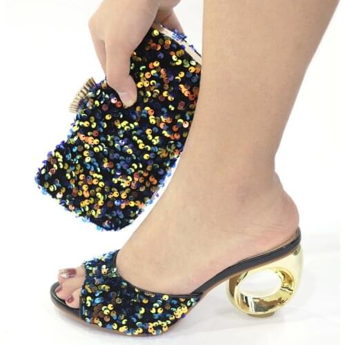 Doershow beautiful Italian Matching Shoes And Bag Set African Style Ladies Shoes And Bag To Match For Wedding Dress!SUQ1-2