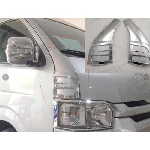 ABS Chrome Exterior Molding Trim Car FRONT CORNER COVER Accessories For Toyota Hiace 2008 2012 2016