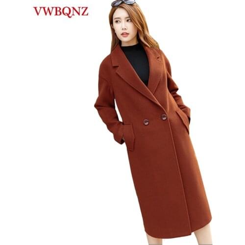 High-end Women Wool Jacket Warm Coat Brand Clothing Elegant Temperament Slim Long Windbreaker Coat Large size 4XL Winter Jackets