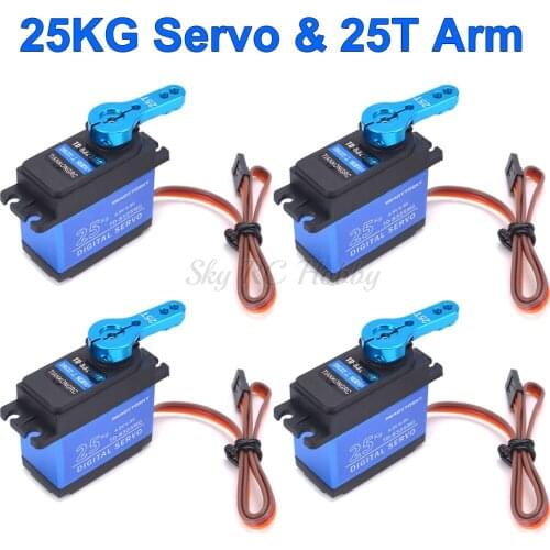 High Quality Update RC Servo 25KG Full Metal Gear Digital Servo Baja Servo Waterproof Version & 25T Arm for cars RC toy Parts