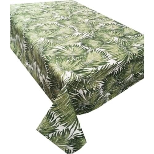 Zeren Home Green Color Bamboo Leaf Patterned Carefree Table Cloth 170x500 cm