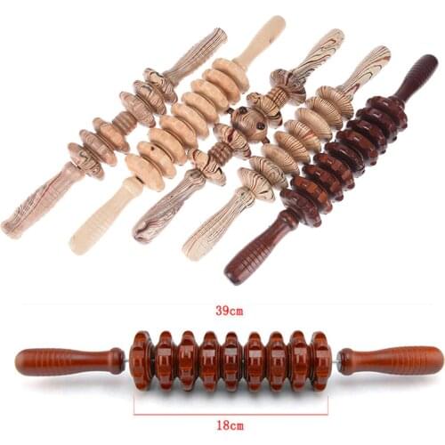 1PCS Deep Relax Gear Massage Stick Sports Full Body Muscle Massager Wood Roller Stick Trigger Point Recovery Tool