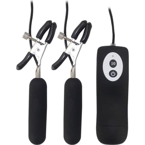 Nipple Clamps Breast Massage Vibrating 10 Frequency Nipples Tickle Clip Vibrator Sex Toys For Women Vibration