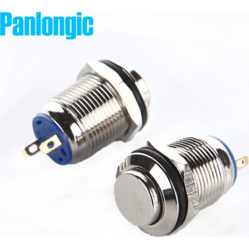 10PCS 12mm Waterproof Momentary High Round Stainless Steel Metal Push Button Switch Car Start Horn Speaker Bell Automatic Reset