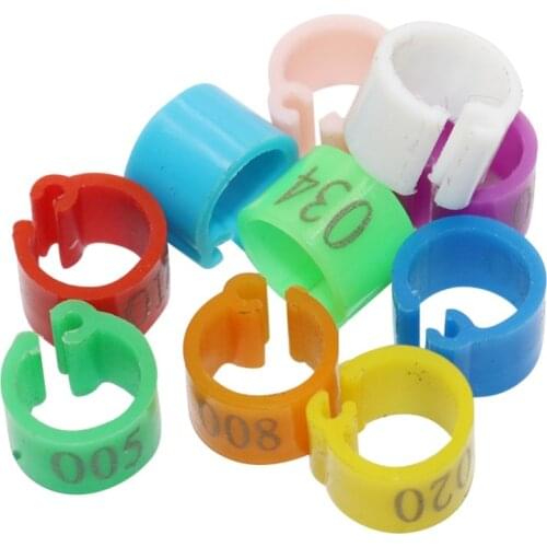 100 Pcs/bag Inner Diameter 6mm Pigeon Leg Poultry Dove Bird Parrot Clip Rings Band Foot Ring Pigeon Supplies NO.001~100