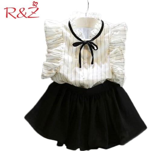R&Z 2PCS 0-7Years 2019 Korean Fashion Kids Summer Toddler Clothes Baby Girl Princess Cute T-Shirt+Skirt Children Clothing Set