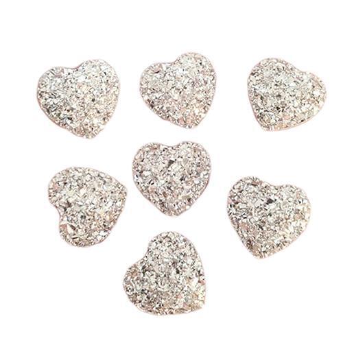 20Pcs Heart Flatback Resin Rhinestones for DIY Scrapbooking Phone/Wedding/Craft Handmade Fine Artcraft Sewing Decoration