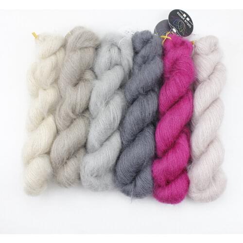 50g Soft Silk Mohair Yarn Hand Knitting Crochet DIY Sweater Shawl Scarf Thread High Quality